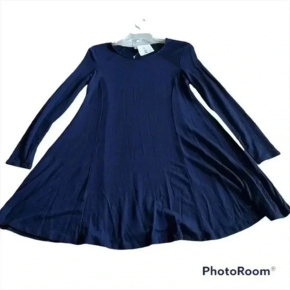 Lush long sleeve loose and comfy navy dress NWT